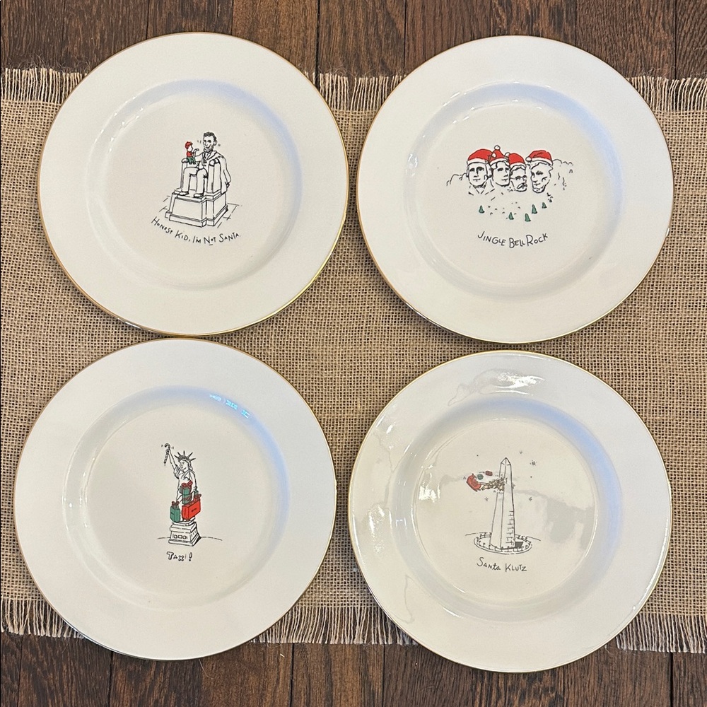 Merry Masterpieces Porcelain Christmas Dessert Plates by Dayton Hudson
